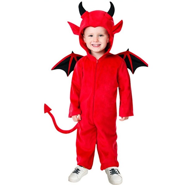 Barnas Røde Demon Djevel Ond Bat Vampyr Kjole Halloween Cosplay Kostyme Gutter Jenter Oks Spøkelse Fest Rollespill Jumpsuit XL-WELLNGS XL As shown