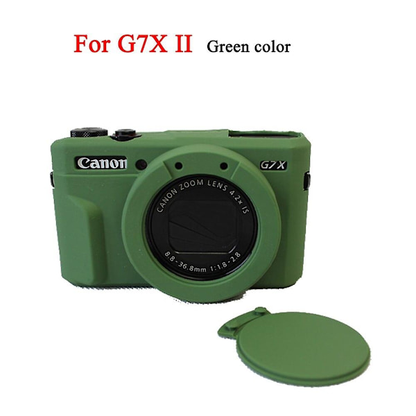 Hieno kameravideolaukku Canon G7xii G7x ii G7x Mark 3 G7x iii G5x ii -silikonikotelo, kumikamerakotelo, suojakotelo, iho - WELLNGS 0 G7x ii green color