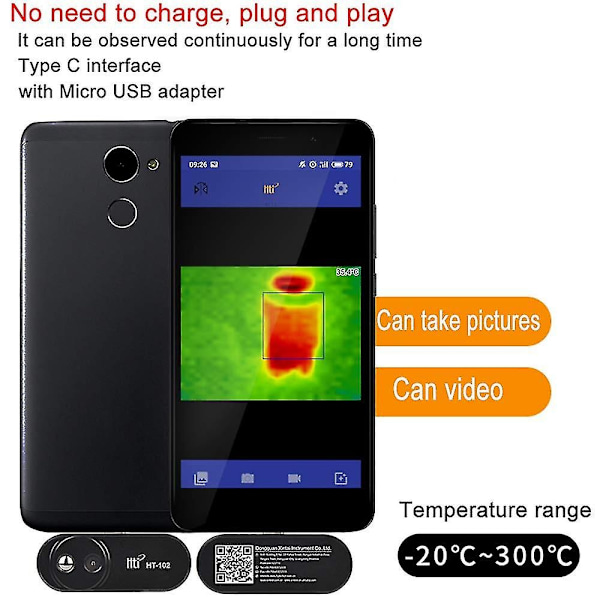Flir One Pro Mobiltelefon Termisk Bildkamera Infraröd Bildbehandlare Ht 102 för Iphone Ipad Ios Android Otg Funktioner Termisk Instrum-WELLNGS