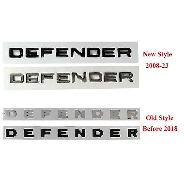 3D Abs Defender Emblem Bogstaver Bil Front Hjelm Bagagerum Badge Mærkat Kompatibel med Land Rover L663 Trx4 Trx 4 110 2020 2021 Tilbehør-WELLNGS Front Matt Black 2020-2023