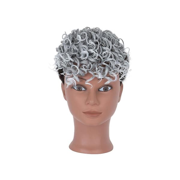 Afro Bangs 8 Tommer Krøllete Pannelugg Extensions Clip in Bangs-WELLNGS silver