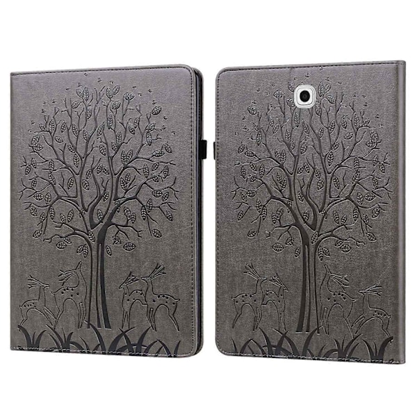 för Samsung Galaxy Tab S2 9.7 PU Läderfodral - WELLNGS Grey