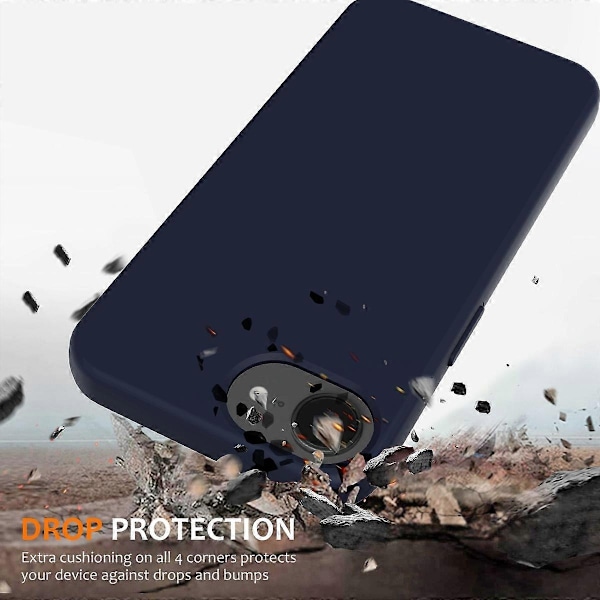 för iPhone 16e Skal Kompatibelt med MagSafe Anti-Drop Flytande Silikon Telefonskal - Mörkblå-WELLNGS Dark Blue