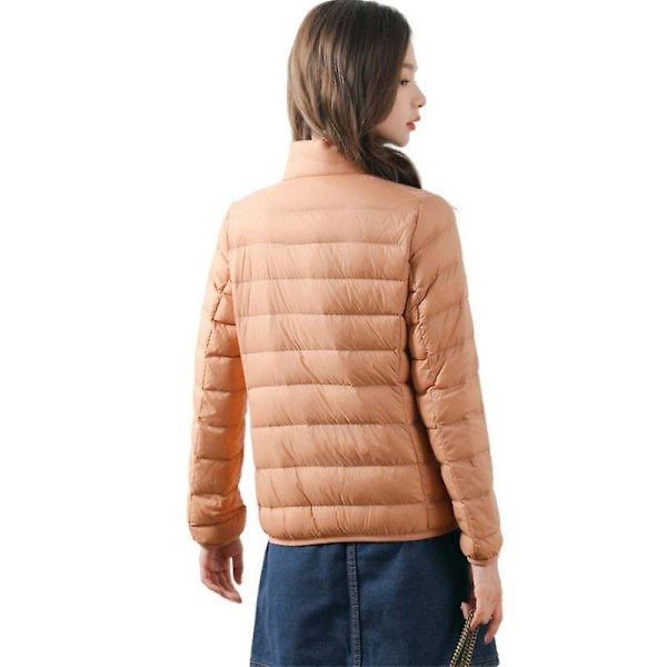 Naisten ultralievä lyhyt untuvatakki - WELLNGS ORANGE 3XL
