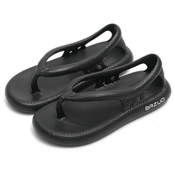 Bedst sælgende - Bazuo sandaler, unisex komfortsandaler, Bazuo-slippers med tyk EVA-sål - WELLNGS Black 44-45