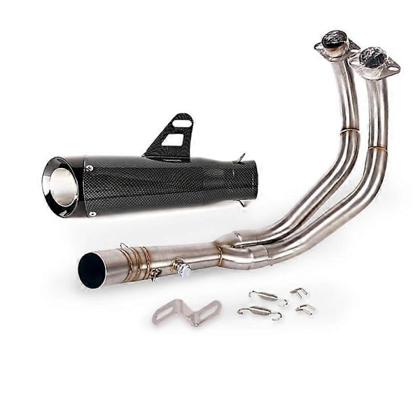 Kompatibel med Yamaha MT-07 XSR700 FZ07 FJ07 Komplett Eksosanlegg Header Midtre Rør Slip On 51mm Lyddemper Escape Avtakbar DB Killer-WELLNGS B