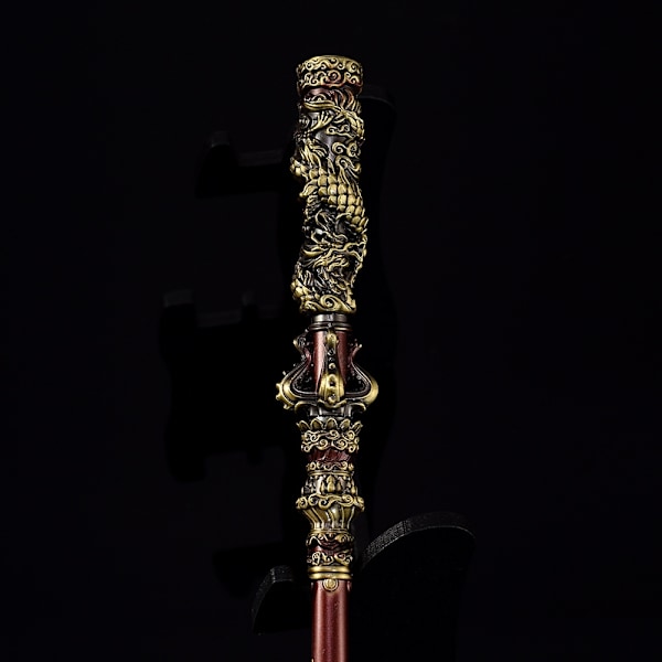 Svart Myt Wukong - Omkring 35CM Qi Tian Da Sheng Ruyi Golden Band Cudgel Fuld Metal Håndværk Ornament Model - WELLNGS