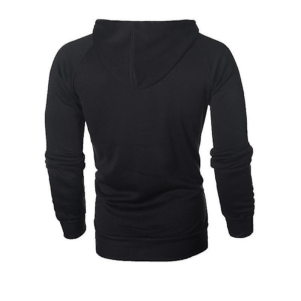 Herre Zip Up Hoodies Frakke Hættetrøje Jakke Hoody Slim Fit Jumper Tops-WELLNGS Black XL