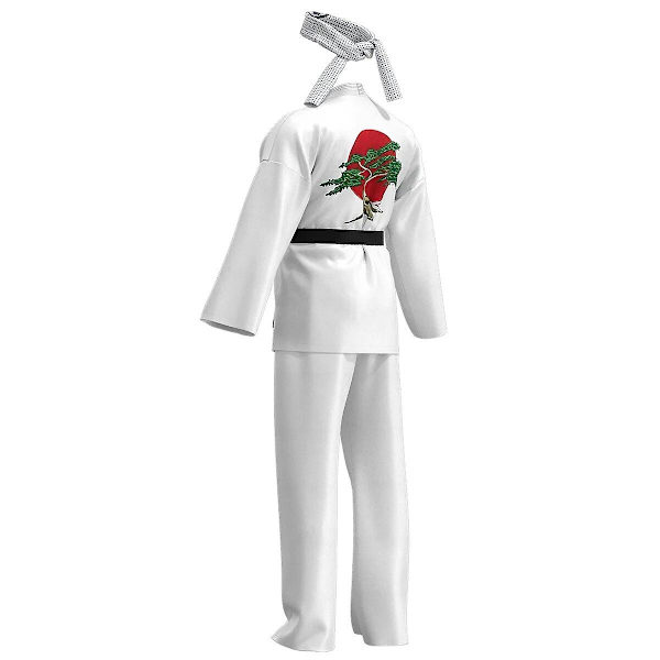 Karate Kid Cobra Kai Kostym Barn Flicka Män Kimono Tory Nichols Daniel Larusso Cosplay Uniform Huvudband Halloween Festkläder-WELLNGS White Karate Uniform Kids 130-140cm
