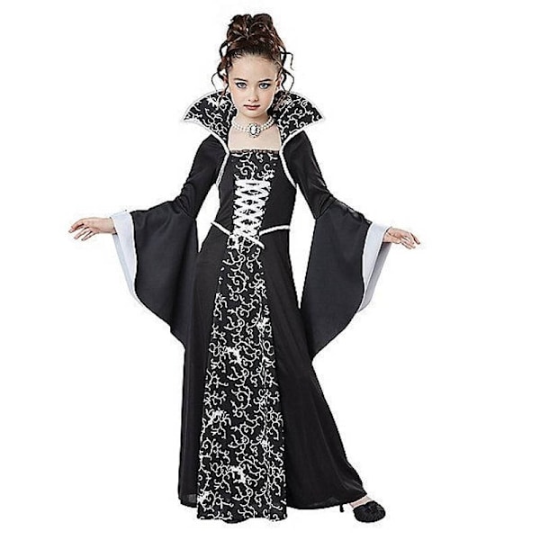 Halloween Rollespil Heks Vampyr Kostume Børn Pige Disfraz Karneval Udklædningsfest Kvinders Børns Performance Kostume 150cm-WELLNGS 150cm A