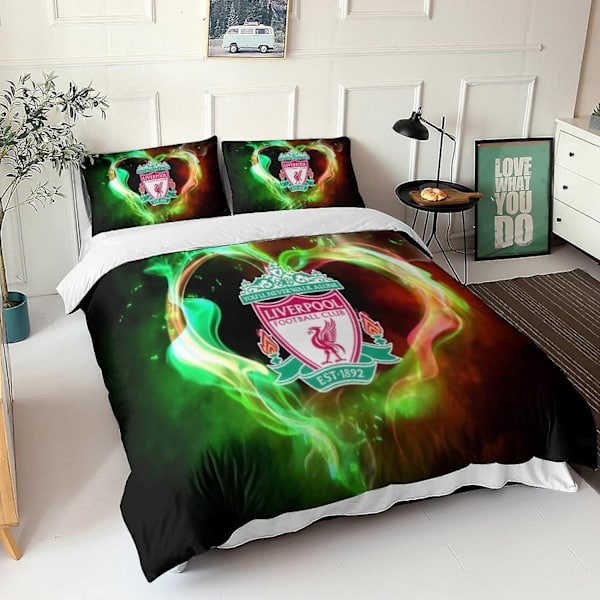 Liverpool sängkläder set D påslakan för pojkar och tonåringar påslakan i mikrofiber påslakan med dragkedja King 135*200 CM-WELLNGS Double200x200cm