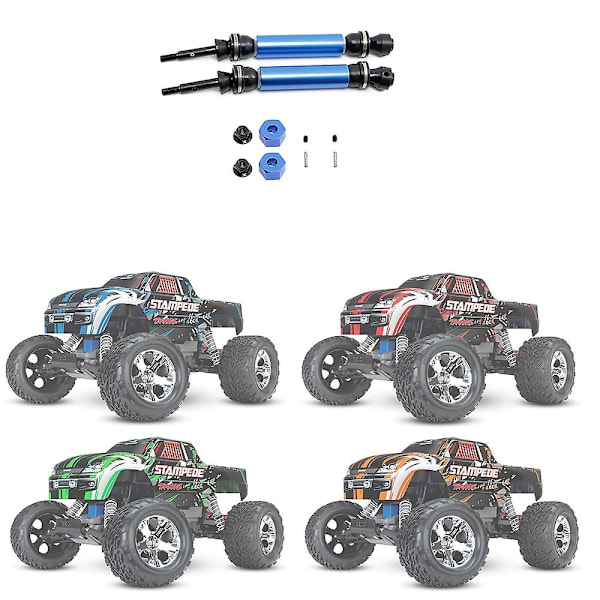 2 st metall bakre drivaxel CVD för 1/10 Traxxas Slash Rustler Stampede Hoss VXL 4X4 2WD RC bil Upg-WELLNGS