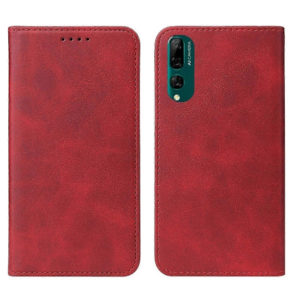 Kompatibelt med Huawei Y9 Prime 2019 Magnetisk Stängning Läder Telefonfodral-WELLNGS Red