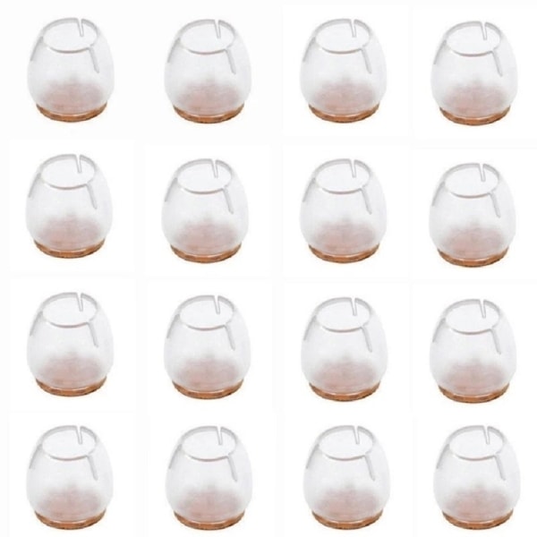 16-pack möbelfötter / silikonfötter för stol - cover Transparent-WELLNGS transparent one size