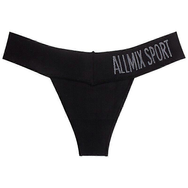 Sexig Trosor Seamless Sporttrosor Tanga Seamless - WELLNGS black L