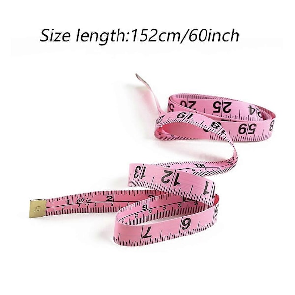 Måttband 4-pack, Måttband för kropp Dubbel Skala Måttband för Sömnad, Kropp, Skräddare 150 cm/60 Tum-WELLNGS Pink