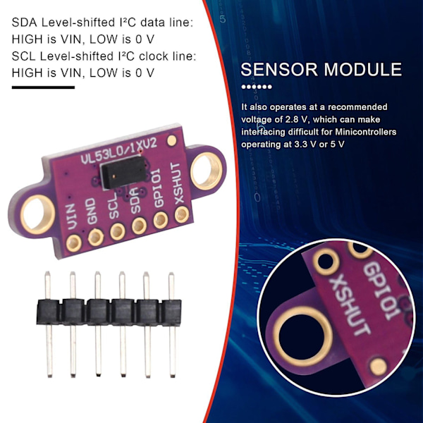 VL53L0X Tid-af-flyvning Afstandssensor -VL53L0XV2 Modul til-WELLNGS