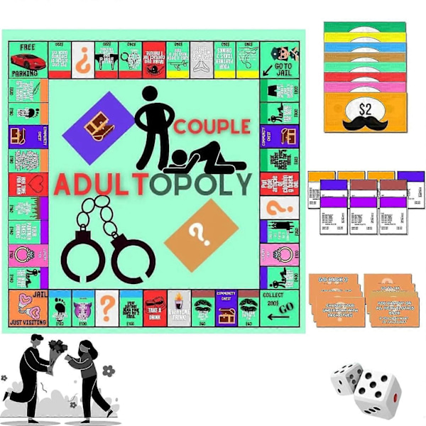 Adultopoly Board Game, Couples Games for Adults, Couple Board Game, Board Games for Adults, Bedroom Games for Couples, Relationship Card Game-WELLNGS