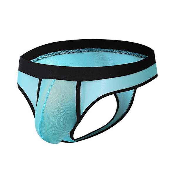 Issilke Mesh Transparent Herrstringkalsonger Herrunderkläder - WELLNGS Sky Blue S
