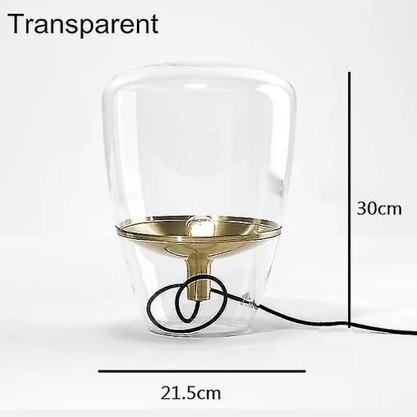 Brokis Balloon Bordlampa Nordisk LED Vertikal Glasbordlampa Lämplig för Kontor Hotell Heminredning Sovrum Sängbord Belysning - MXBC-WELLNGS AU Plug Transparent Small Chrome Metal Tray