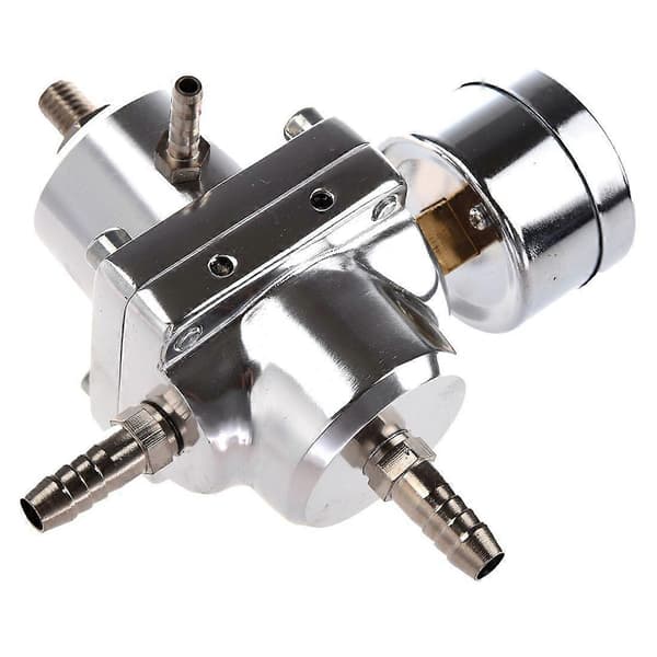 Universal Justerbar Drivstofftrykksregulator for Bil med Måler Sølv-WELLNGS