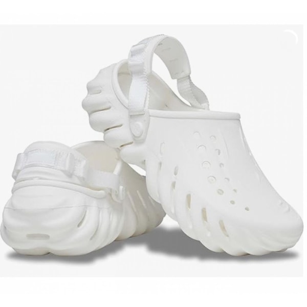Kvinnors klassiska Echo Clog Tjocka Eva Platformskor Tjocka sula Slip On Sandaler-WELLNGS White M5W7 37