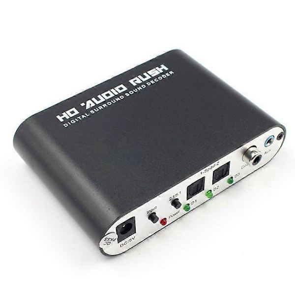 5.1 Kanal Dts Kompatibel med Ac-3 Audio Dekoder Digital Optisk/Koaksial til Analog Lotus Hode Kompatibel med Lyddekoder Konverter-WELLNGS