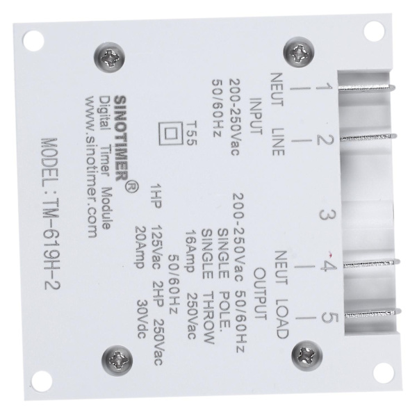 Tm-619H-2 230Vac Ugentlig Programmerbar Digital Timer Lyskontakt Udgang 220V Spænding med Støvpr-WELLNGS