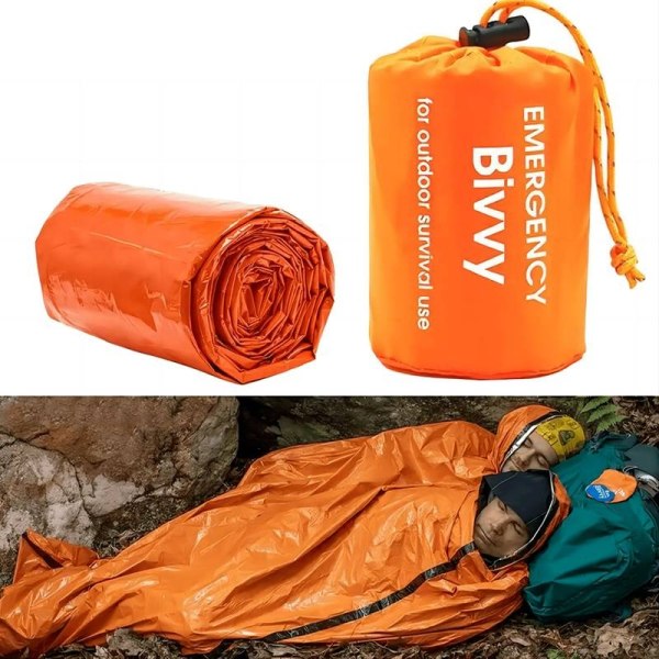 2-pack nödtält bärbar nödsömn sovsäck nödöverlevnadsskydd,-WELLNGS