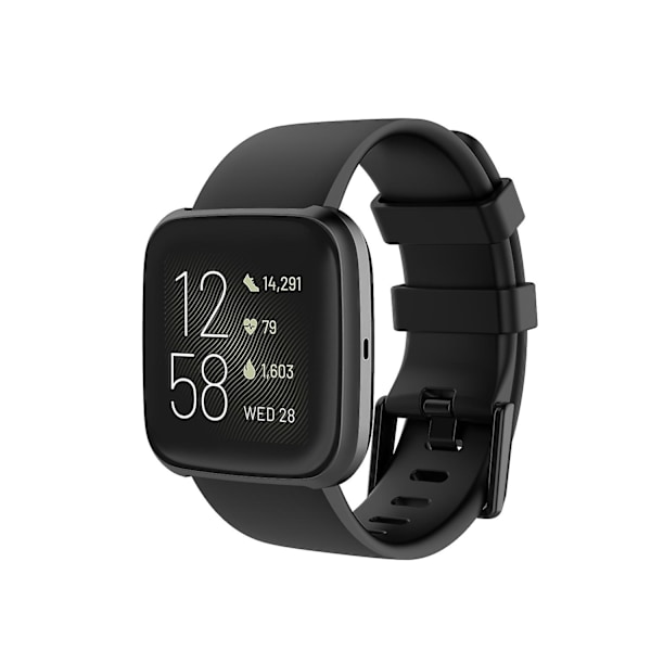 Silikonklokkearmbånd til Fitbit Versa 2/Versa Lite/Størrelse: L-WELLNGS Black Other Phone Models