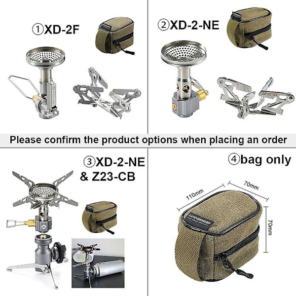 XD-2F Ulkoilma Split-tyyppinen Leirintäuuni Erillinen Kaasut Uunit Vaellusvuorikiipeily Liesi 3.3kw Leirintäliesi  Kannettavat Liesit-WELLNGS Set A