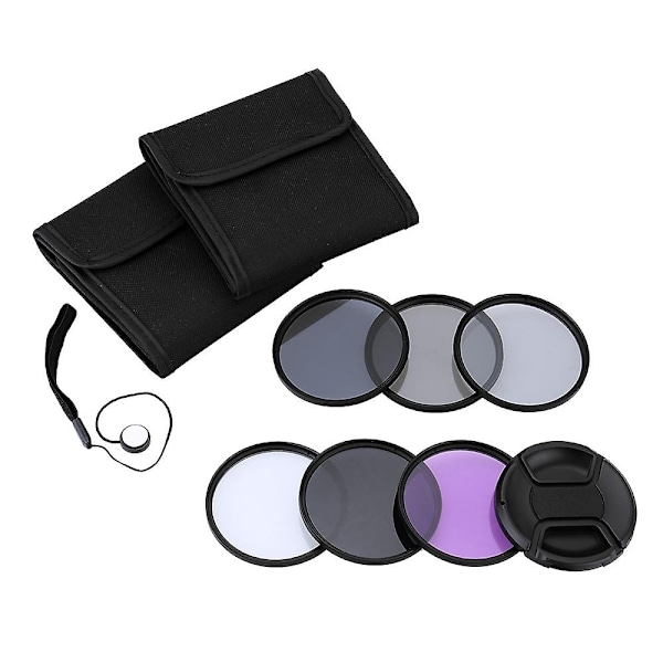 Andoer 49mm UV+CPL+FLD+ND(ND2 ND4 ND8) Fotofilter Kit Set Ultraviolett Cirkulärpolariserande Fl-WELLNGS