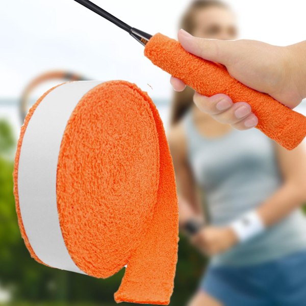 Racket Grip Tape Enfärgad Svettabsorberande Långvarig Badmintonracket Grip Band för Sport-WELLNGS Orange