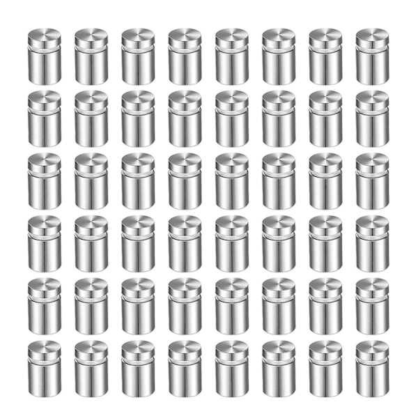 100-pack skyltskruvar i rostfritt stål, väggavståndsskruvar, glasakrylfästen (1/2 x 1 tum) - WELLNGS