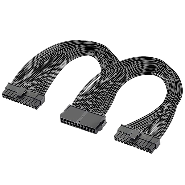 Dubbel Psu Strömförsörjning 24-pin Atx Moderkort Splitter Kabel,24pin(20+4) för Atx Moderkort Extensi-WELLNGS