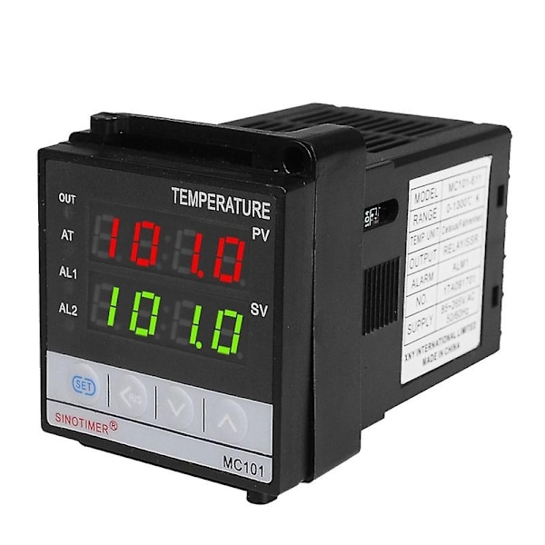 SINOTIMER MC101 Digitaalinen näyttö PID-lämpötilansäädin Celsius/Fahrenheit-tilat Anturi Tulo Tr-WELLNGS