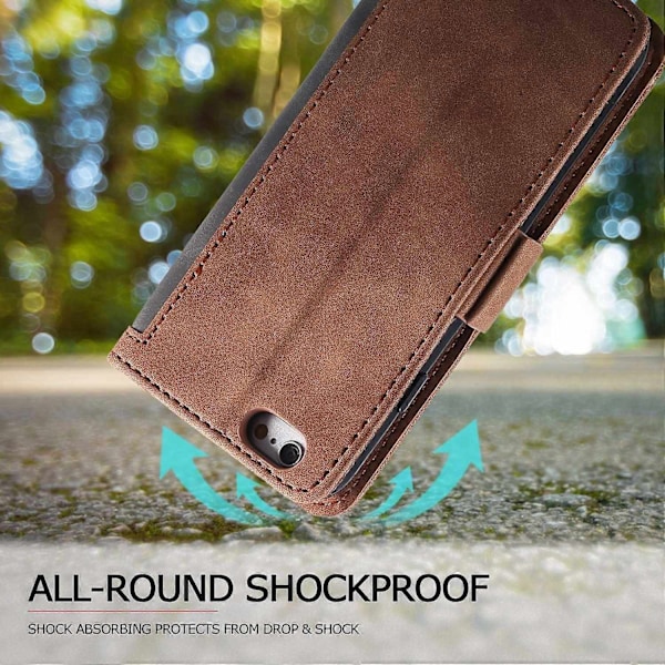 til iPhone 16e Etui Blokerende Wallet Stand Læder Telefon Cover-WELLNGS Grey