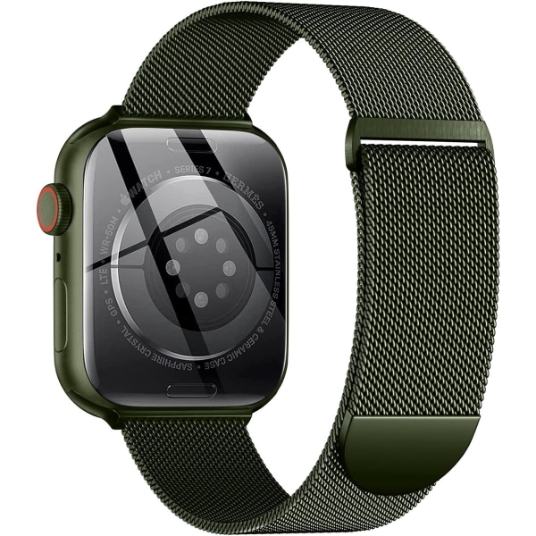 Metalbånd, der er kompatibelt med Apple Watch-bånd 40 mm 38 mm 41 mm Green-WELLNGS Green 42/44/45/49mm
