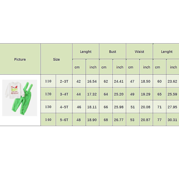 Bebisen som stal juloutfiten Baby Boys Girls Xmas Green Furry Monster Costume Clothes Set-WELLNGS Style 7 12-18 Months