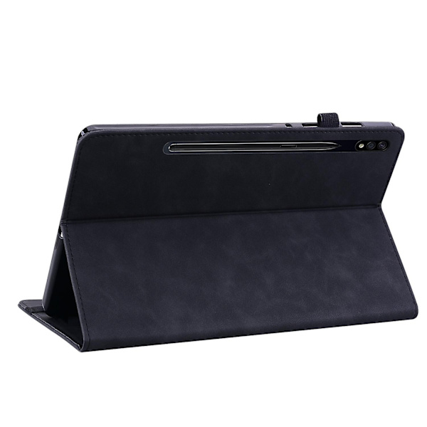 for Samsung Galaxy Tab S9+ PU Læder Tablet Etui Lynlås Lomme Kortpladser Tegnebog Stativ Cover-Sort-WELLNGS Black