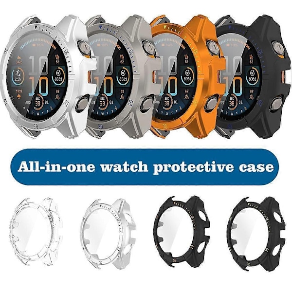 PC Beskyttelsesetui + Hærdet Glas til Garmin Fenix 8 51mm 47mm-WELLNGS Transparent 51mm