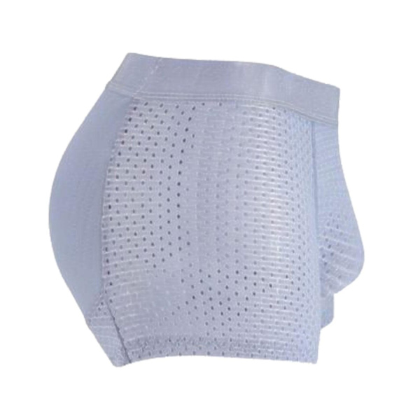Herr Mesh Andas Butt Lift Boxer Briefs Underkläder med Butt Pad Förstoring, 50% Erbjudande-WELLNGS Llight Blue M