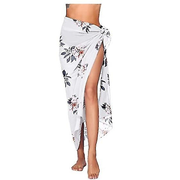 Kvinnors Strand Sarong Pareo Chiffon Bikini Wrap Kjol Cover Up för Badkläder-WELLNGS Printing 1
