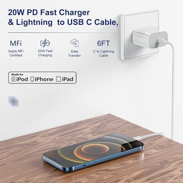 3-pakning iPhone-ladere – hurtigladeradapter + USB-C 20W hvit (NT) for iPhones iPhone 3-pack