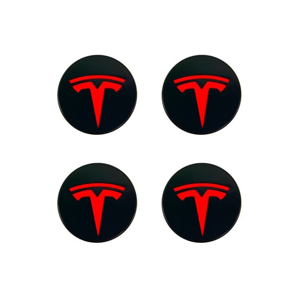 För Tesla Model 3 Navkapsel Logo - Mörkgrå med Silver Logo (4-pack) - WELLNGS