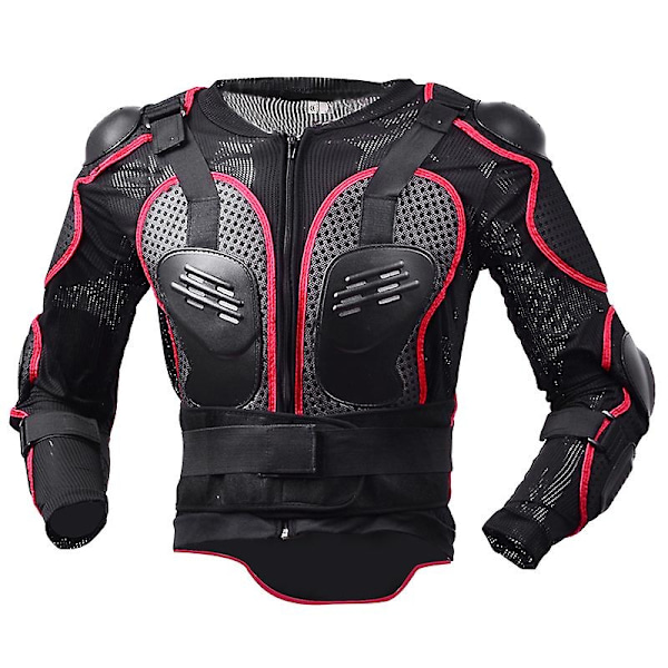 Full Body Armor Protective Jackets Street Motocross Protector med ryggbeskyttelse for menn-WELLNGS Red S