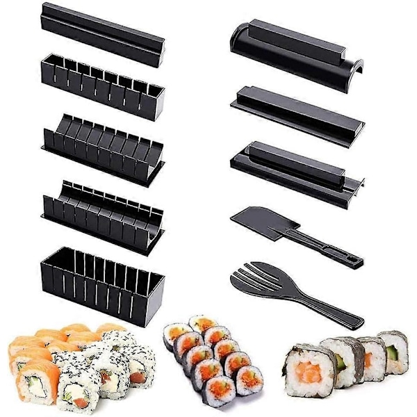 10-delad sushi-set, sushiform, sushirisrulleform, enkel DIY-köks-sushi-set - WELLNGS
