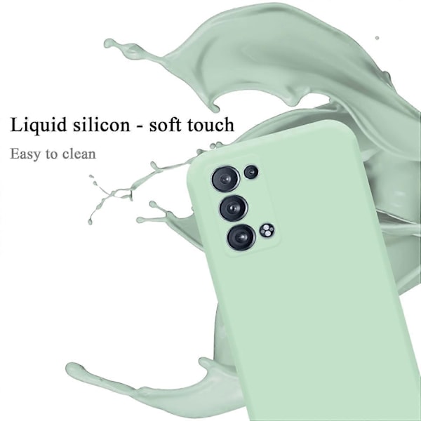 Oppo Reno6 PRO 5G Telefonfodral TPU Skyddande Fodral - Flytande Design - WELLNGS LIQUID LIGHT GREEN
