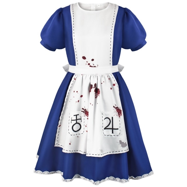 Alice Madness Returns Cosplay -asu Alice Maid -asu aikuisille naisille Halloween Anime -tytön karnevaaliasu juhliin M-WELLNGS M costume and wig