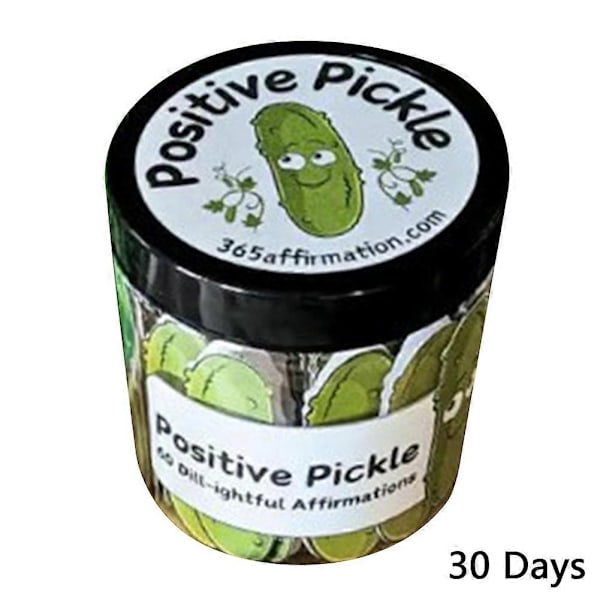 Positive Pickle - Vahvistuskortit tunnetukeen, 30/60 päivittäistä vahvistuskorttia ystäville ja perheelle - WELLNGS 30 Days Cucumber